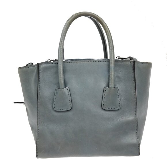 PRADA MILANO Logo 2Way Shoulder Hand Bag Leather Blue Silver Italy - Picture 5 of 16